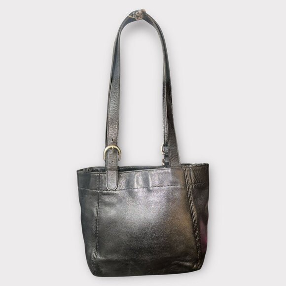 VTG Coach Waverly Soho Buckle Tote 4157 Black Leather Silver 90s Domin Republic - Picture 4 of 8